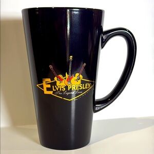 Elvis Presley The Legend Lives 18 oz Black Ceramic Coffee Mug